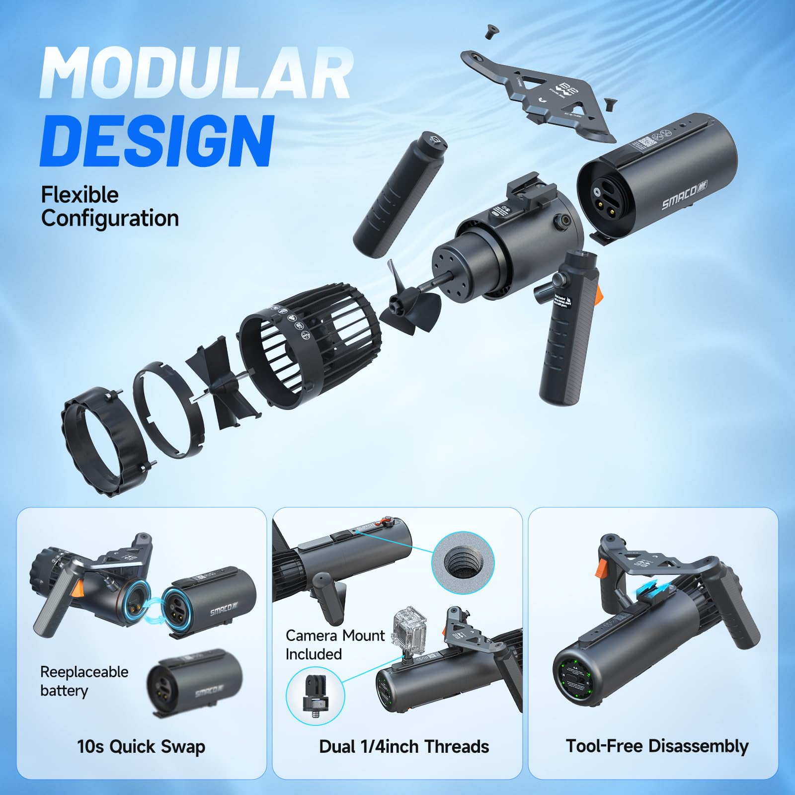 SMACO Scooter Subacqueo a Dopp - Photography Videos Free recensione e prezzo